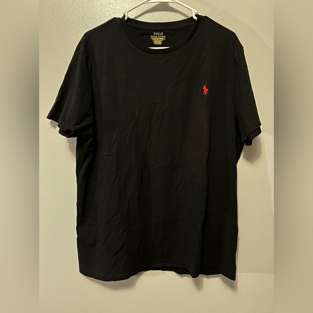 Polo Ralph Lauren Black Tee Red Logo Men’s XL
